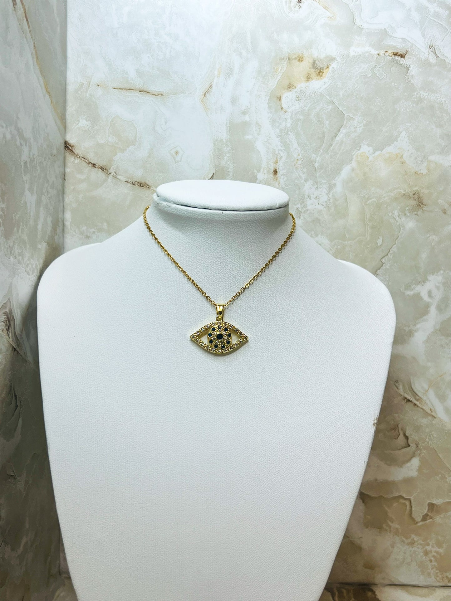 Oval Evil Eye Necklace