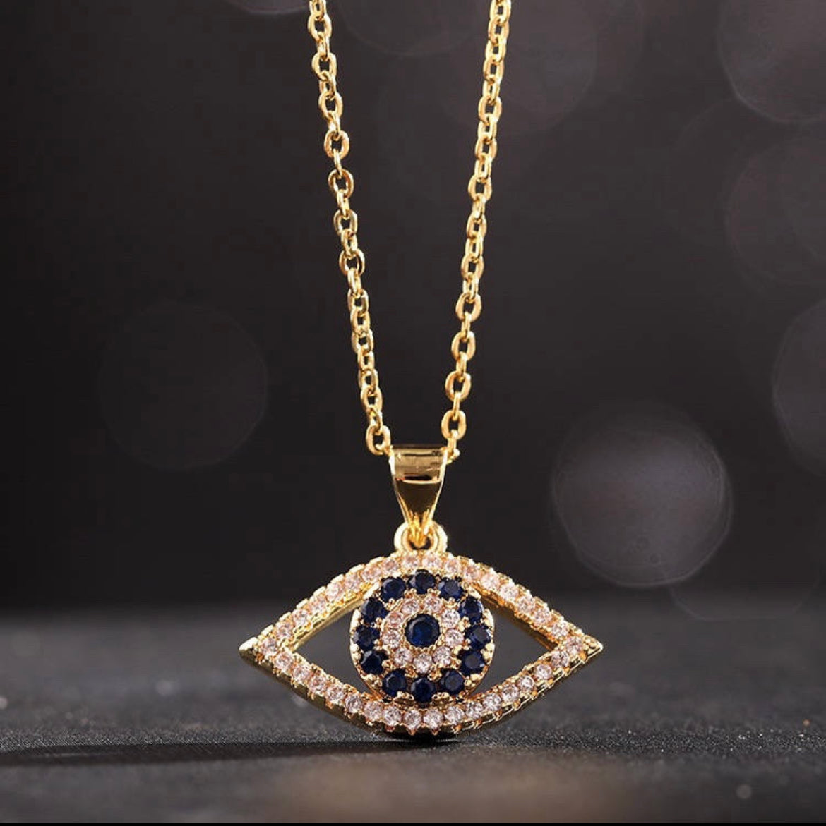 Oval Evil Eye Necklace