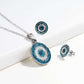 Evil Eye Necklace in Stainless Steel, Perfect Gift for Her, Protection Charm, Silver Necklace, Earring Set